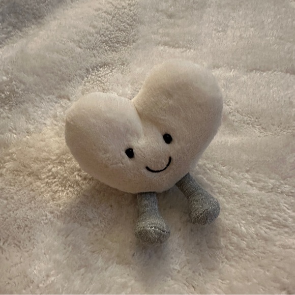 Jellycat Valentines White Heart Stuffed Animal - Picture 1 of 2